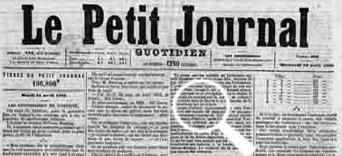 Le petit Journal relatant le drame de Gauthier, le 12 avril 1865